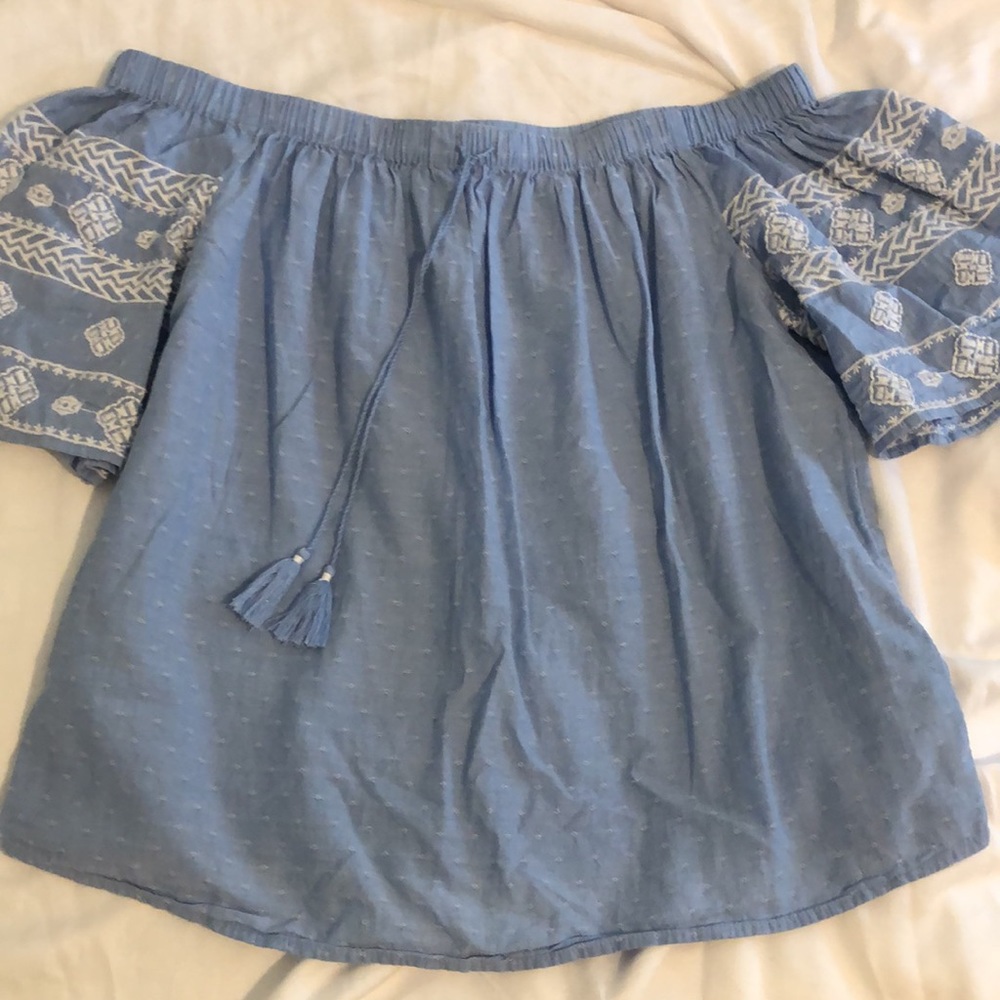Old Navy Off the Shoulder Embroidered Blouse, size S